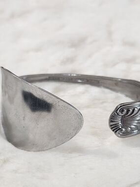 Vintage Silver  Spoon Cuff Bracelet - Stainless
